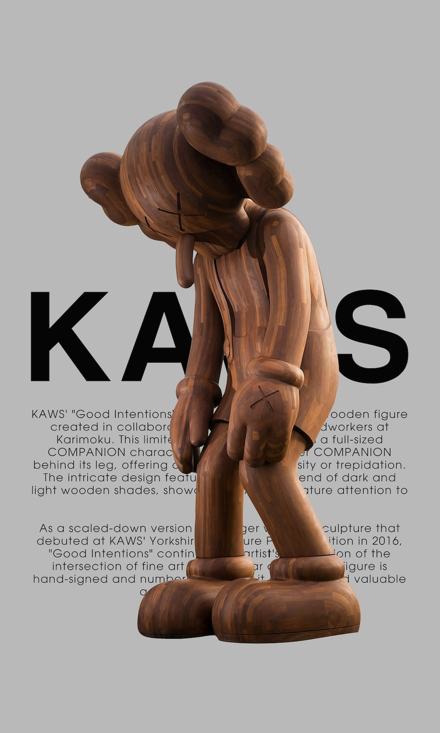KAWS Lie Wooden
