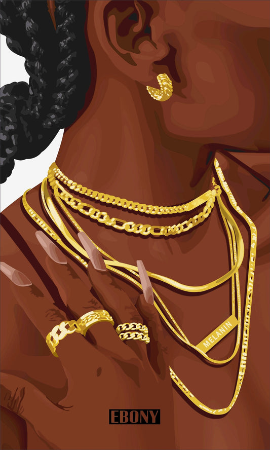 EBONY Gold Necklace Stack